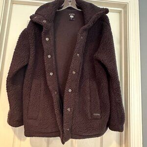 Billabong Black Fleece Jacket with snap closure and pockets